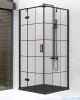 New Trendy New Renoma Black kabina kwadratowa 90x90x195cm przejrzyste lewa D-0273A/D-0119B